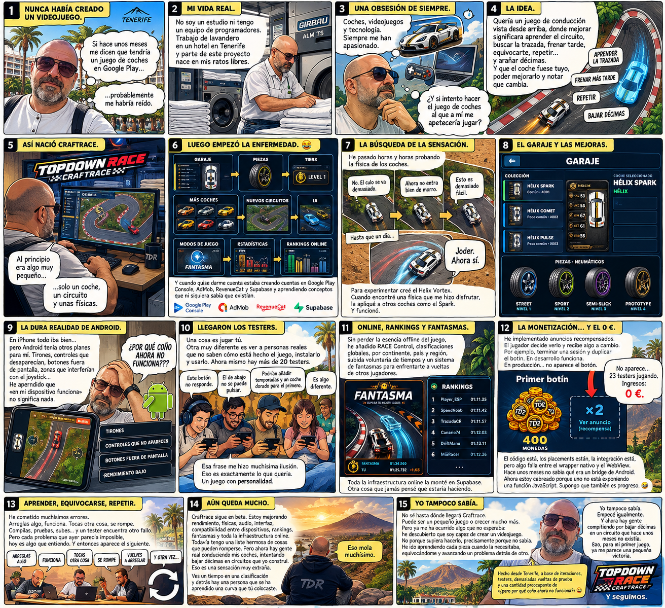 Historia ilustrada de la creación de Top Down RACE: CraftRace